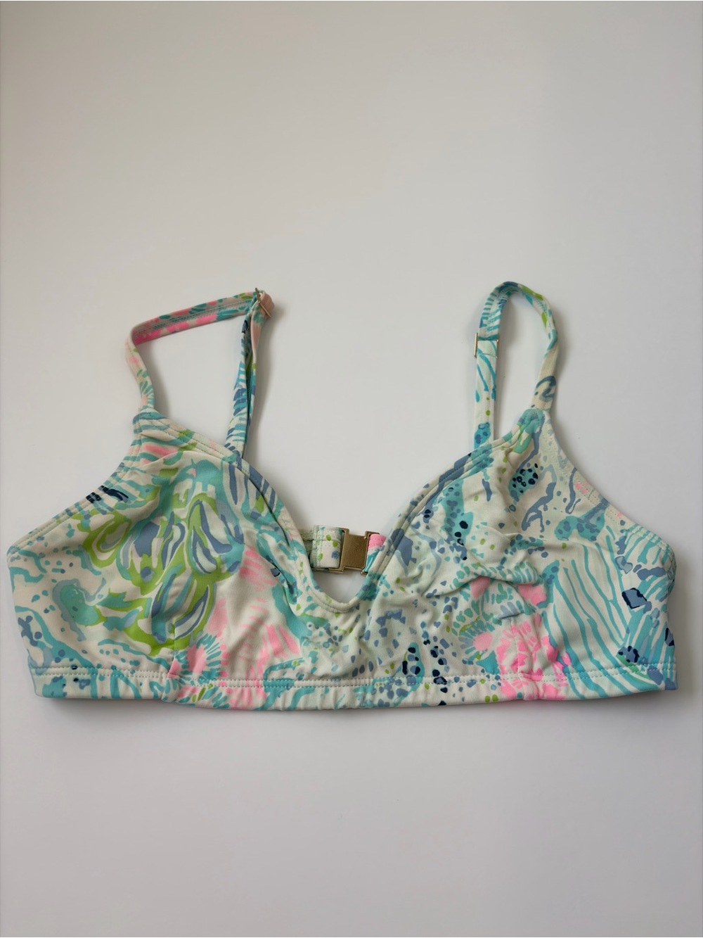 Lilly Pulitzer Size 2 Colorful Abstract Print Bikini Top
